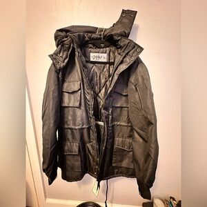 Shaka Wear Men’s winter coat waterproof adjustable hood and cuffs (Black) Medium